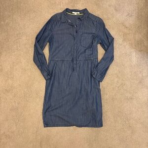 Boden, Chambray Dress, Blue, Size 8 Long